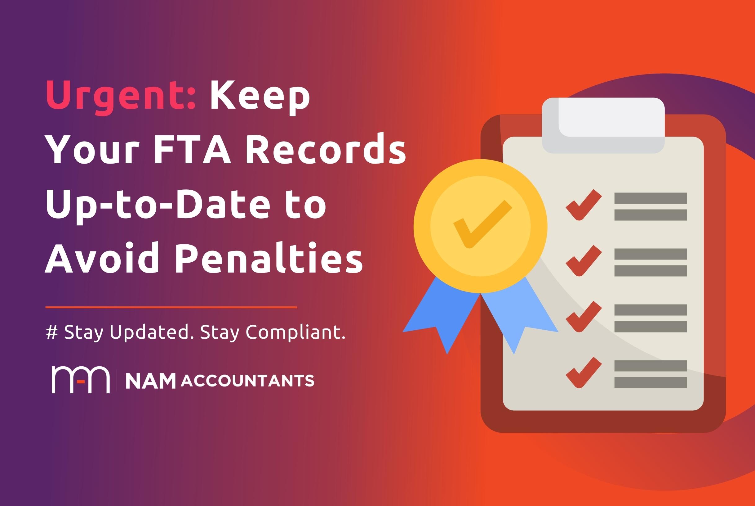 AE FTA grace period for tax record updates without penalties